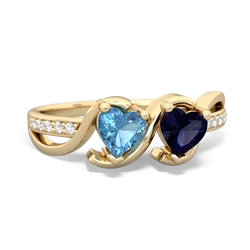 Blue Topaz Side By Side 14K Yellow Gold ring R3090