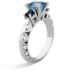 Blue Topaz Eternal Embrace Engagement 14K White Gold ring C2001