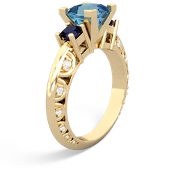 Blue Topaz Eternal Embrace Engagement 14K Yellow Gold ring C2001