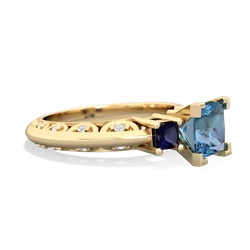 Blue Topaz Eternal Embrace Engagement 14K Yellow Gold ring C2001