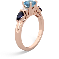 Blue Topaz 6Mm Round Eternal Embrace Engagement 14K Rose Gold ring R2005