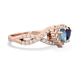 Blue Topaz Diamond Twist 'One Heart' 14K Rose Gold ring R2640HRT