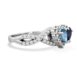 Blue Topaz Diamond Twist 'One Heart' 14K White Gold ring R2640HRT