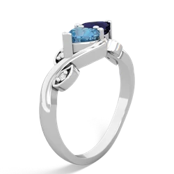 Blue Topaz Floral Elegance 14K White Gold ring R5790