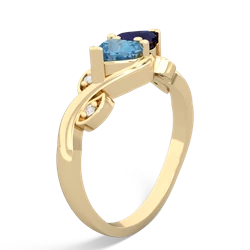 Blue Topaz Floral Elegance 14K Yellow Gold ring R5790