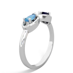 Blue Topaz Infinity 14K White Gold ring R5050