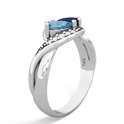 Blue Topaz Summer Winds 14K White Gold ring R5342