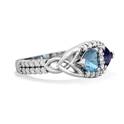 Blue Topaz Sparkling Celtic Knot 14K White Gold ring R2645