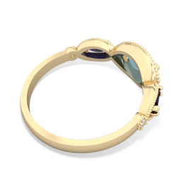 Blue Topaz Milgrain Marquise 14K Yellow Gold ring R5700