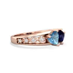 Blue Topaz Heart To Heart 14K Rose Gold ring R3342