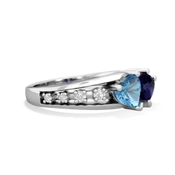 Blue Topaz Heart To Heart 14K White Gold ring R3342