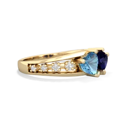 Blue Topaz Heart To Heart 14K Yellow Gold ring R3342