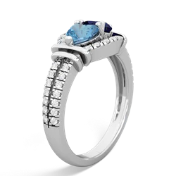 Blue Topaz Art-Deco Keepsake 14K White Gold ring R5630