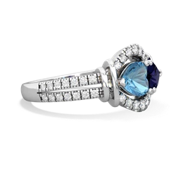 Blue Topaz Art-Deco Keepsake 14K White Gold ring R5630