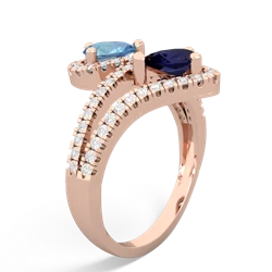 Blue Topaz Diamond Dazzler 14K Rose Gold ring R3000