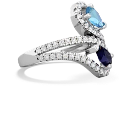 Blue Topaz Diamond Dazzler 14K White Gold ring R3000