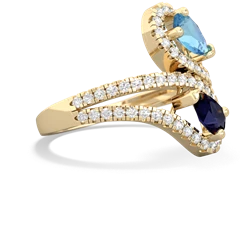 Blue Topaz Diamond Dazzler 14K Yellow Gold ring R3000