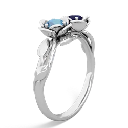 Blue Topaz Rose Garden 14K White Gold ring R5510