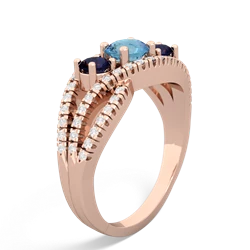 Blue Topaz Three Stone Aurora 14K Rose Gold ring R3080