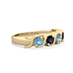 Blue Topaz Anniversary Band 14K Yellow Gold ring R2089