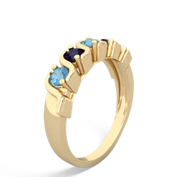 Blue Topaz Anniversary Band 14K Yellow Gold ring R2089