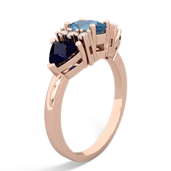 Blue Topaz Antique Style Three Stone 14K Rose Gold ring R2186