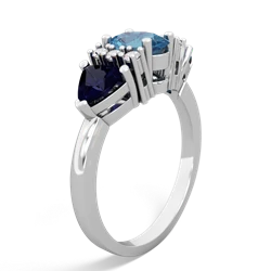 Blue Topaz Antique Style Three Stone 14K White Gold ring R2186