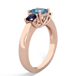 Blue Topaz Three Stone Trellis 14K Rose Gold ring R4015