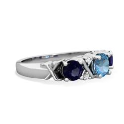 Blue Topaz Hugs And Kisses 14K White Gold ring R5016