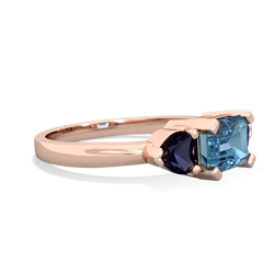 Blue Topaz Three Stone 14K Rose Gold ring R5235