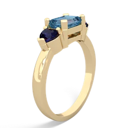 Blue Topaz Three Stone 14K Yellow Gold ring R5235