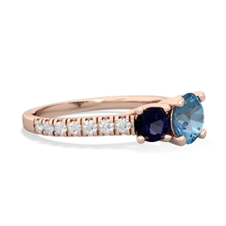 Blue Topaz Pave Trellis 14K Rose Gold ring R5500