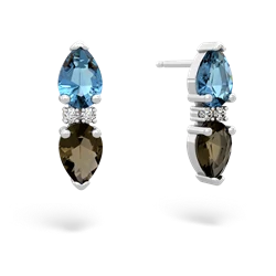 Blue Topaz Bowtie Drop 14K White Gold earrings E0865