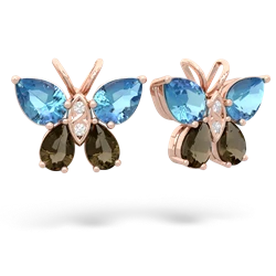 Blue Topaz Butterfly 14K Rose Gold earrings E2215