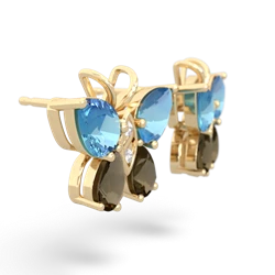 Blue Topaz Butterfly 14K Yellow Gold earrings E2215