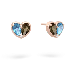 Blue Topaz 'Our Heart' 14K Rose Gold earrings E5072