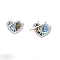 Blue Topaz 'Our Heart' 14K White Gold earrings E5072