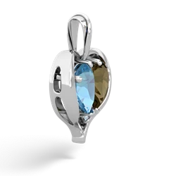 Blue Topaz Two Become One 14K White Gold pendant P5330