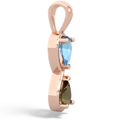 Blue Topaz Infinity 14K Rose Gold pendant P5050