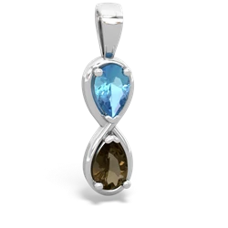 Blue Topaz Infinity 14K White Gold pendant P5050