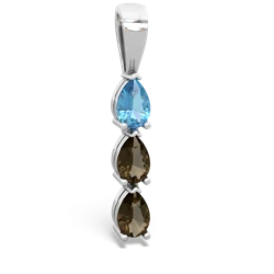 Blue Topaz Dew Drops 14K White Gold pendant P2251