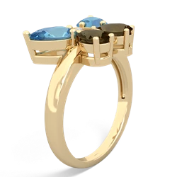 Blue Topaz Butterfly 14K Yellow Gold ring R2215