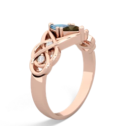 Blue Topaz Keepsake Celtic Knot 14K Rose Gold ring R5300