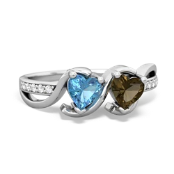 Blue Topaz Side By Side 14K White Gold ring R3090