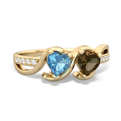 Blue Topaz Side By Side 14K Yellow Gold ring R3090