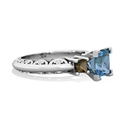 Blue Topaz Eternal Embrace Engagement 14K White Gold ring C2001