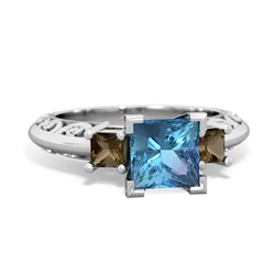 Blue Topaz Eternal Embrace Engagement 14K White Gold ring C2001