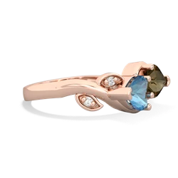 Blue Topaz Floral Elegance 14K Rose Gold ring R5790