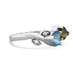 Blue Topaz Floral Elegance 14K White Gold ring R5790