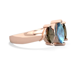 Blue Topaz Three Peeks 14K Rose Gold ring R2433